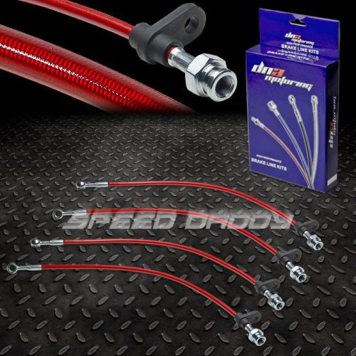 Front+rear stainless steel hose brake line/cable tsx cu2/tl/rsx dc5/accord red