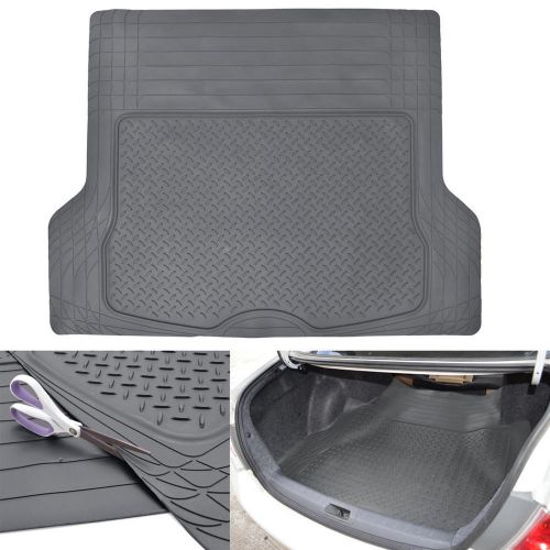 Odor-free cargo/trunk liner mat for car van suvs trimmable rubber tough - gray