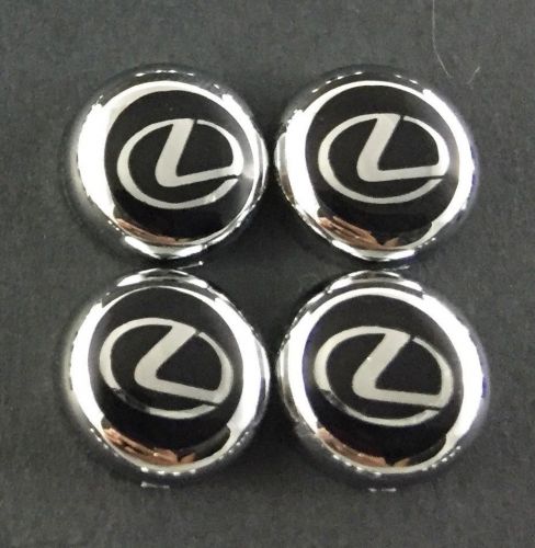 Set of 4 chrome bolt cover + lexus decal license plate frame screw cap car