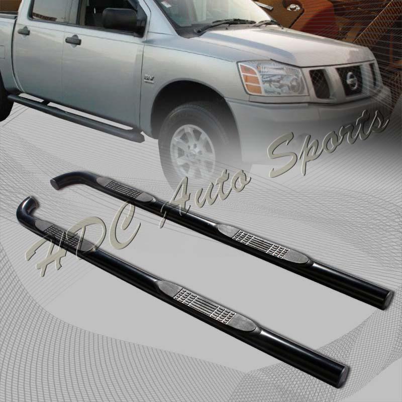 2004-2007 nissan titan king cab black stainless steel nerf side step rail bar