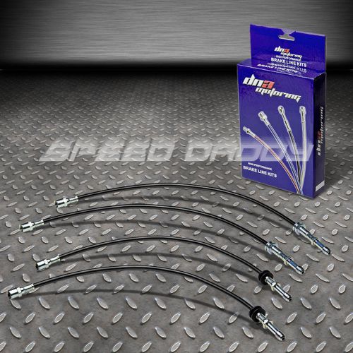 Front+rear stainless steel hose brake line/cable for e46 3-series 318/325 black