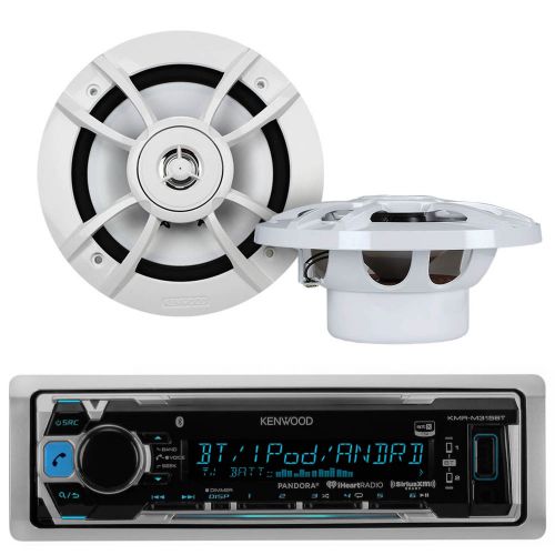 Kenwood bluetooth mp3 aux usb stereo player receiver 6.5&#034;marine kenwood speakers