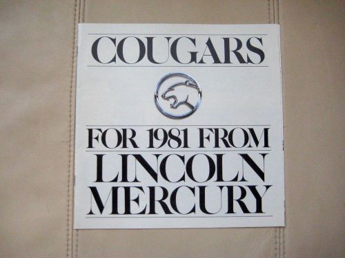 1981 mercury cougar original  sales brochure - xr-7,ls, etc - excellent  cond