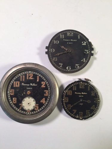 Vintage lot of 3 phinney walker auto clocks for parts or repair