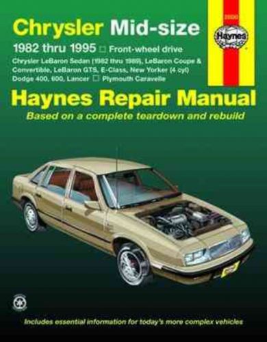 Haynes workshop manual chrysler mid size lebaron new yorker e-class 1982-1995