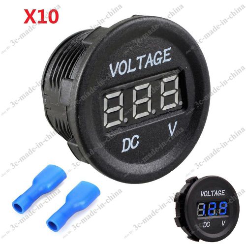 10x 12-24v waterproof car motorcycle blue led digital display voltmeter volt 834