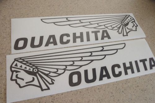 Ouachita vintage boat decal die-cut black 2-pak free ship + free fish decal!