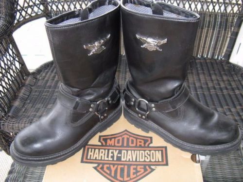 Harley-davidson® stratus leather motorcycle 13&#034; harness boots men&#039;s size 9.5 m