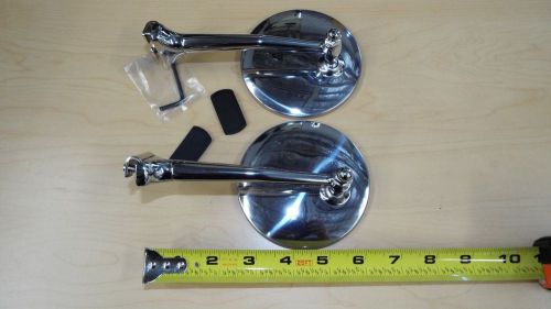 2 (pair)  outside door peep 4 inch mirror, hot rod, ford chevy, dodge,rat rod