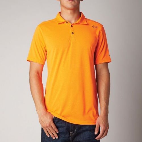 Fox racing rookie mens short sleeve polo shirt agent orange