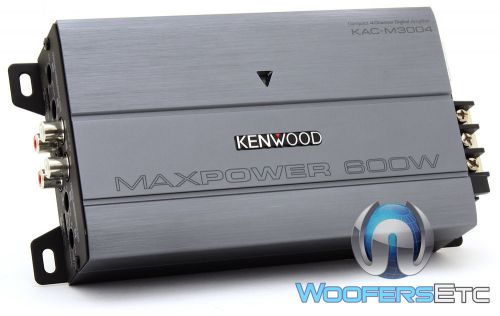 Kenwood kac-m3004 4-channel 600w class d compact atv/digital marine amplifier