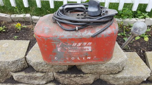 Vintage johnson mile master 4 gallon outboard engine gas can~fuel tank