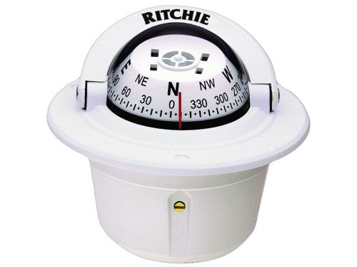 New f50w white explorer flush mount marine compass for power boat- ritchie f-50w