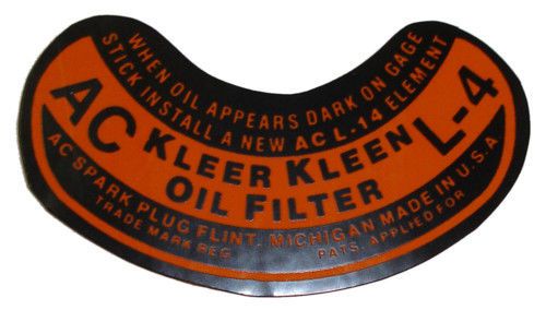 1937 1938 1939 1940 1941 1942  buick oil filter decal