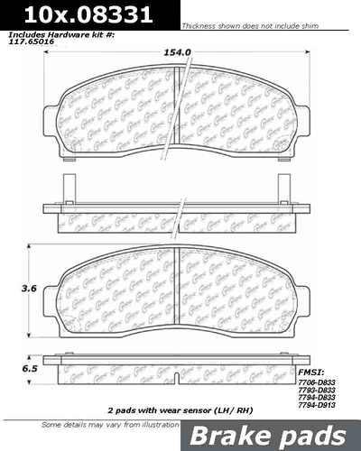 Centric 106.08331 brake pad or shoe, front