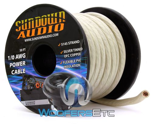 Sundown audio sa-1/0-ofc ga silver 100% copper wire 50 feet amplifier cable cord