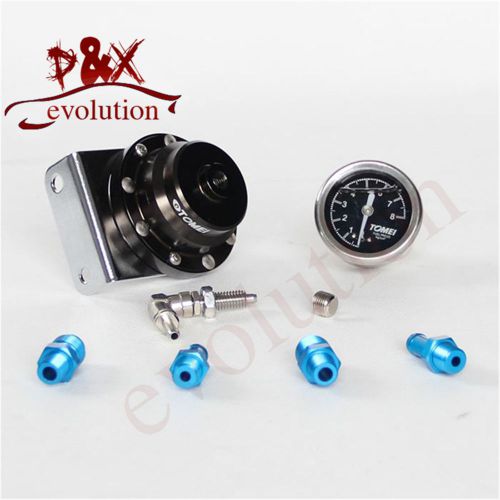 Brand new aluminum adjustable fuel pressure regulator type l with gauge type l