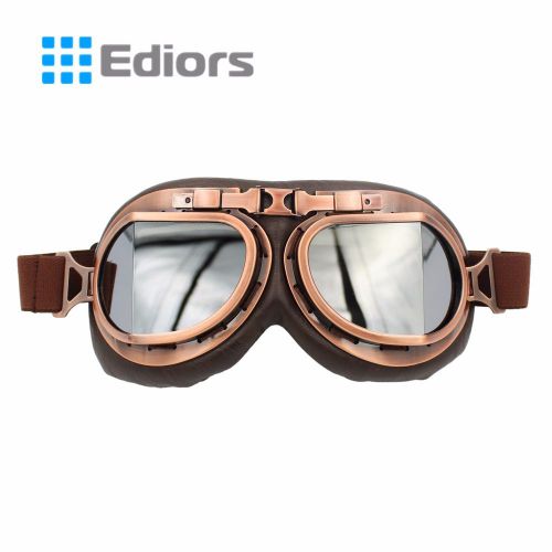 Aviator pilot cruiser riding motorcycle scooter atv goggle eyewear copper silver