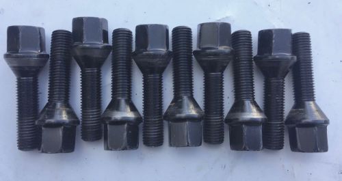 10pc black lug bolts 12x1.5 39mm bmw 12 x 1.5