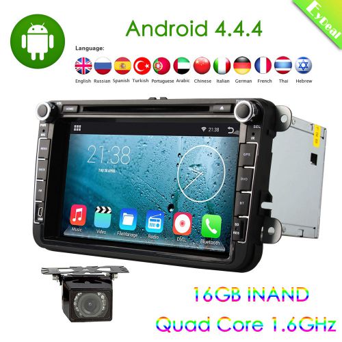 8&#034; gps android 4.4 quad core car dvd player vw stereo radio 3g wifi+camera