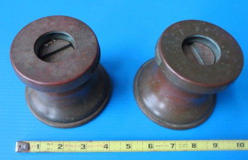 Bronze winches, pair, 3&#034; sheave, 5 3/8&#034; base