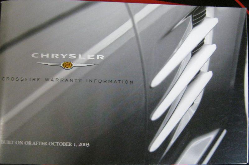 2004 chrysler crossfire warranty information guide