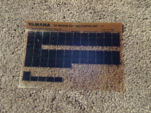 1982 yamaha motorcycle xj 1100 j maxim microfiche parts catalog xj1100j