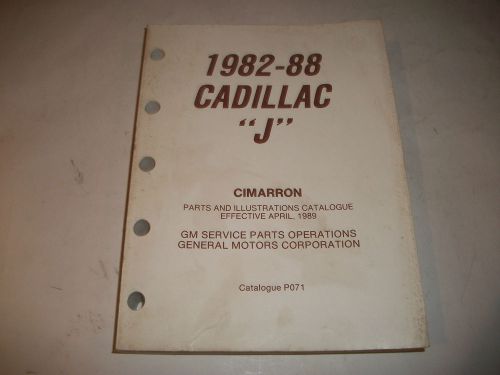 Original illustrated parts catalog 1982-1988 cadillac cimarron &#034;j&#034;  cmystor4mor