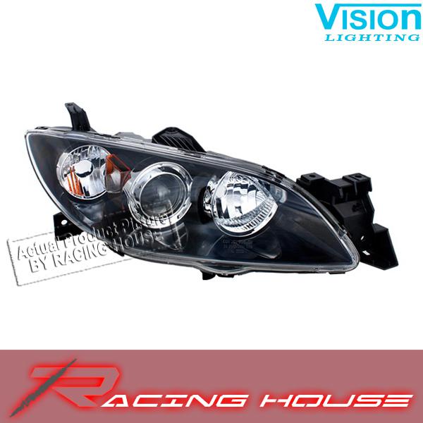 Right passenger side headlight kit unit 2004-2009 mazda 3 mazda3 4dr sedan