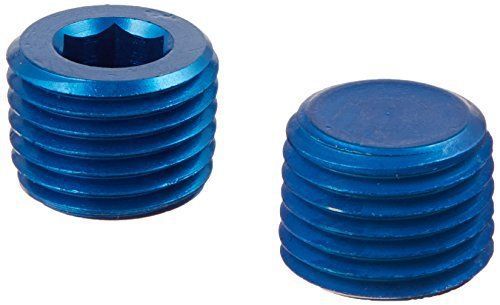 Aeroquip fcm3686 blue anodized aluminum 1/4&#034; npt allen head pipe plugs - pack of