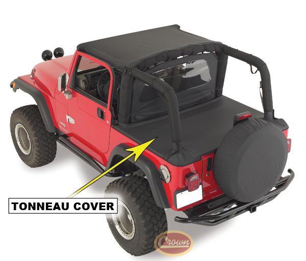 Tonneau cover (87/91 yj), black denim - crown# tn10215