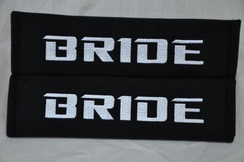 New black seat belt cover shoulder pads pairs with embroidery bride racing logo