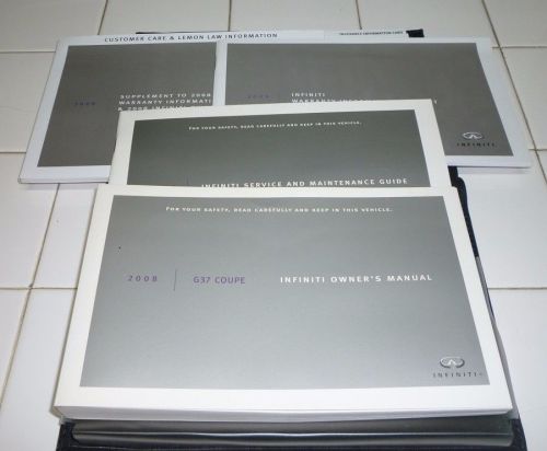 2008 infiniti g37 coupe owners manual set guide 08 g w/case