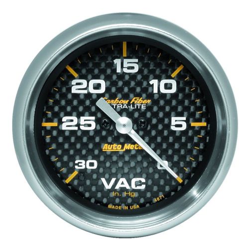 Auto meter 4871 vacuum pressure 30 inhg - carbon fiber