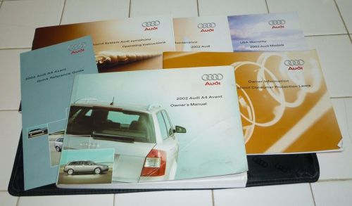 2002 audi a4 avant wagon owners manual set guide 02 w/case