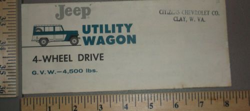 1960 jeep utility wagon 4x4 truck sales brochure folder original