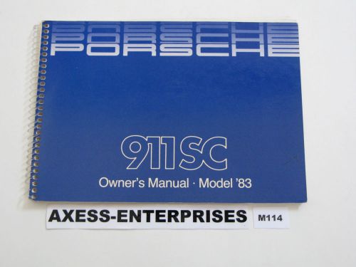 83 - 1983 porsche 911 sc 911sc coupe targa owners manual operators book # m114