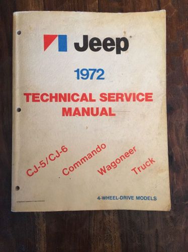 1972 jeep technical service repair manual cj-5 cj-6 commando wagoneer original