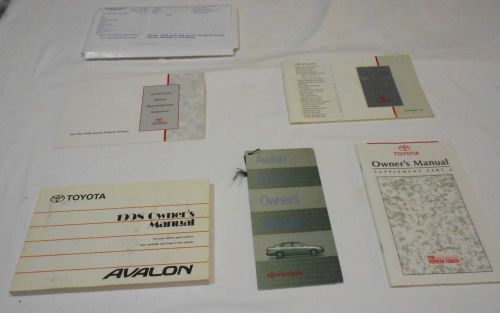 1998 toyota avalon owner manual 6/pc.set &amp; white cardboard dealer case.free s/h,
