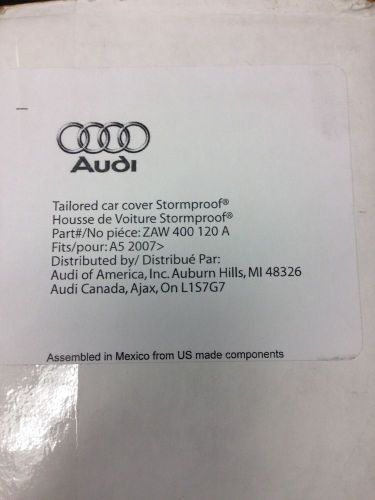 Audi a5 s5 outdoor car cover zaw400120a - oem brand new genuine audi part