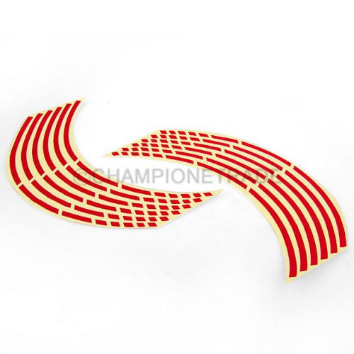 8mm 16&#034;-18&#034;red reflective rim wheel stripe sticker decal decor tape car motor ct