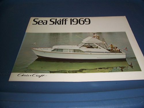 1969 chris-craft vintage boat brochure catalog sea skiff models 69