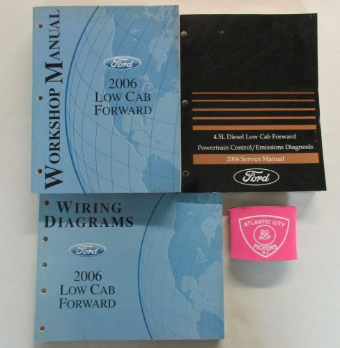 2006 ford low cab forward service shop repair manual set w/ wiring &amp; powertrain