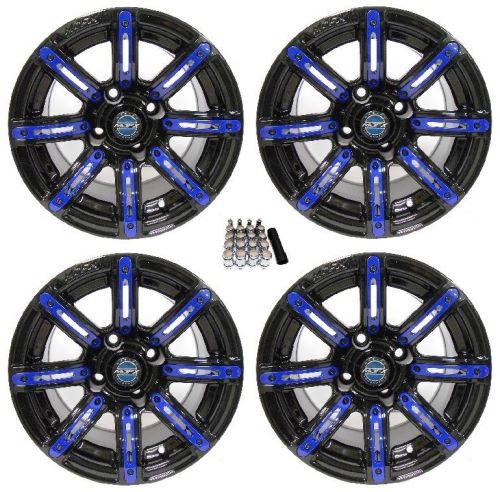 Madjax 14&#034; illusion black/blue golf cart wheels/rims yamaha