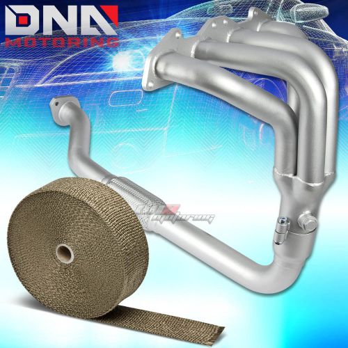 Stainless ceramic exhaust header for 2g eclipse/talon/avenger+titanium heat wrap