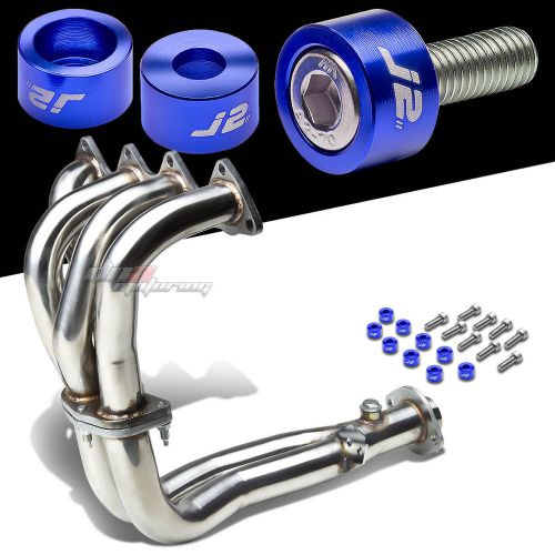 J2 for 94-01 db/dc b18 exhaust manifold 4-2-1 header+blue washer cup bolts