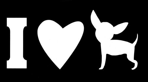 I love chihuahua white decal sticker