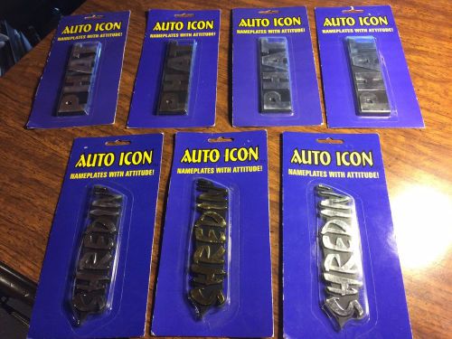 Lot of 7 vintage auto icon nameplates with attitude