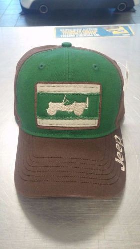 New jeep willys wrangler flag hat in green &amp; brown!!