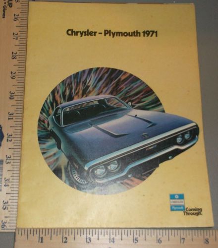 1971 chrysler plymouth full line literature cuda duster fury new yorker